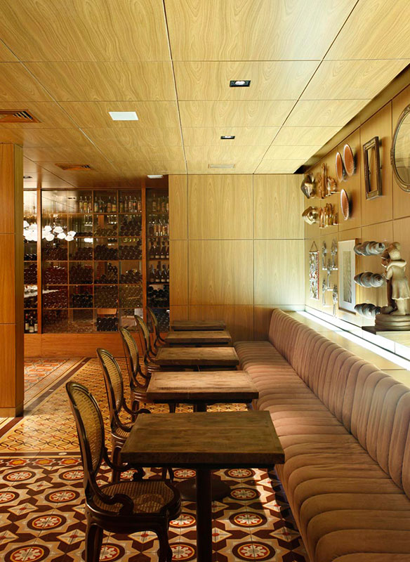 Interior do Restaurante Dalva e Dito, projeto do escritório de arquitetura Rosenbaum